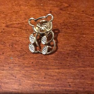 Avon Goldtone + Silvertone Teddy Bear Outline Pin